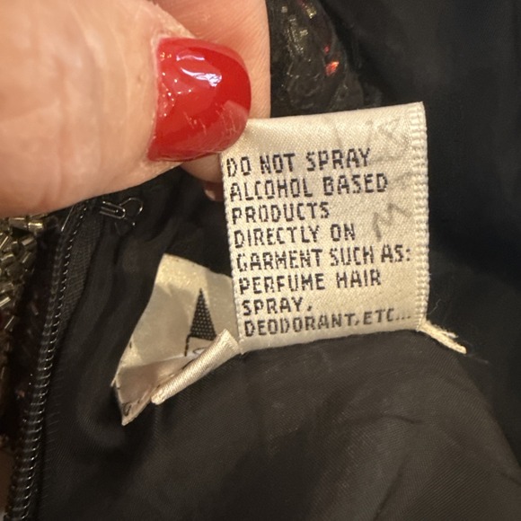 VTG 90s‎ Niteline Dress Women Sz 6 Black Silk All Sequin Floral Beaded Maxi Gown - Picture 14 of 14